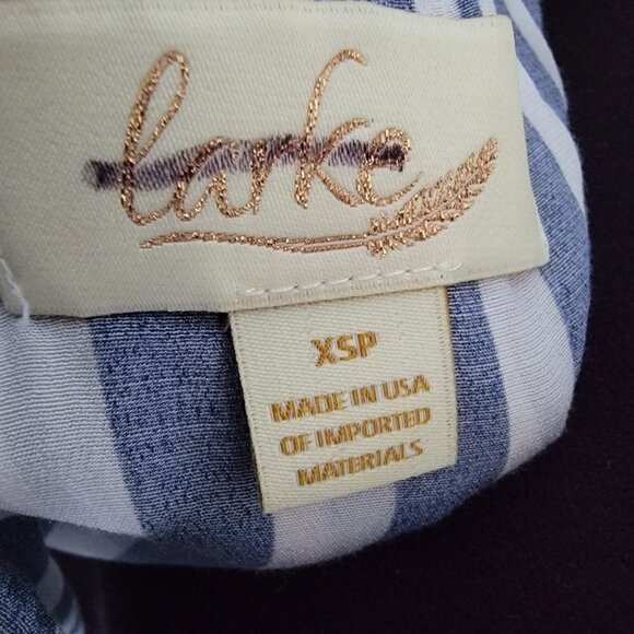 ❤️ Anthropologie Larke Blue white Stripe Emilie Off the shoulder Blouse Top ❤️ - Picture 5 of 8